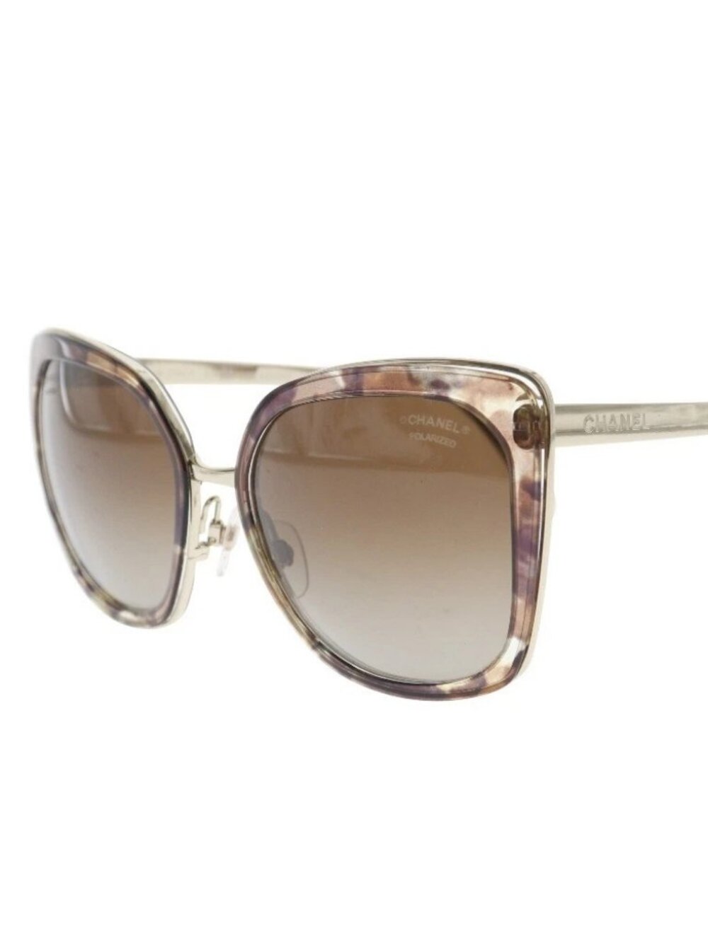 CHANEL Side logo sunglasses 4209 POLARIZED Lens Brown plastic/metallic Women